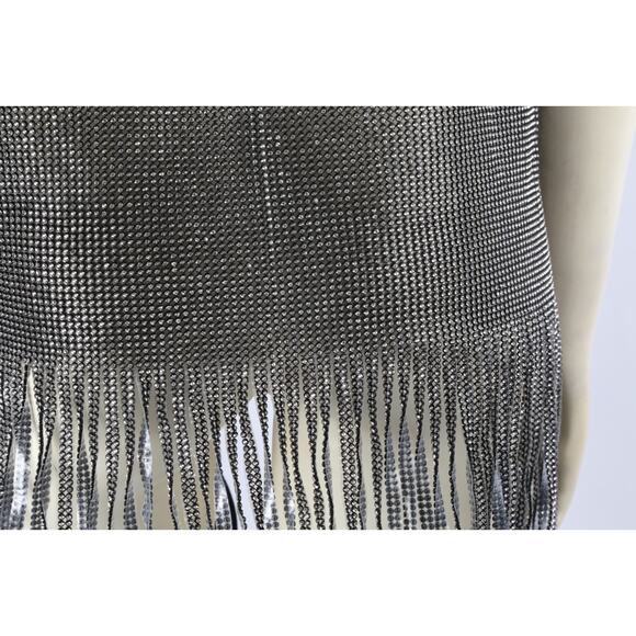 Sparkly High Waist Rhinestone Fringe Mini Skirt Party Festival Size S - Picture 8 of 8